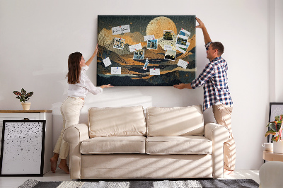 Cork board Abstract landscape