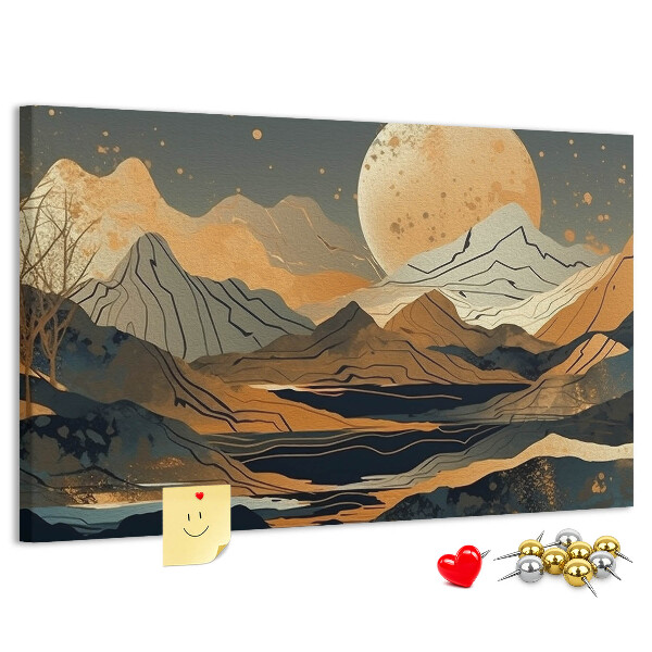 Cork board Abstract landscape