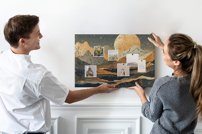 Cork board Abstract landscape