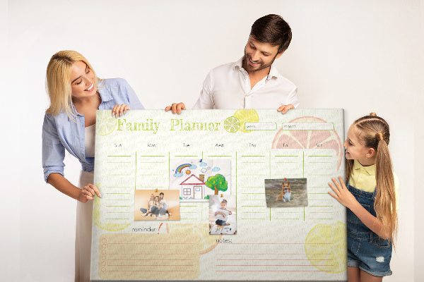 Cork memo board Family planner