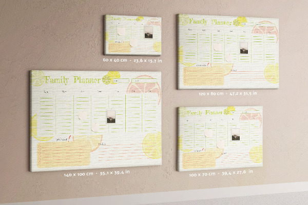 Cork memo board Family planner