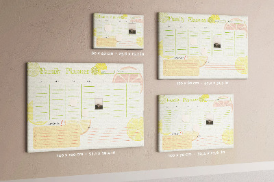 Cork memo board Family planner