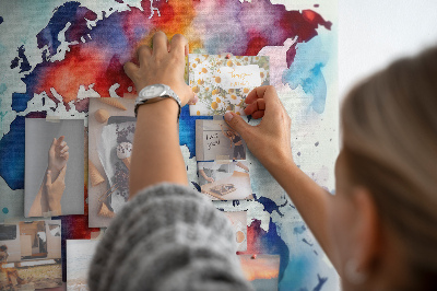 Cork memo board Painted map
