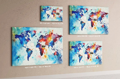 Cork memo board Painted map