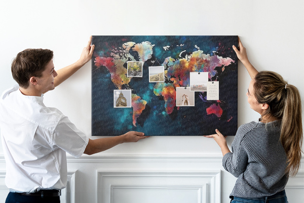 Cork board Abstract map