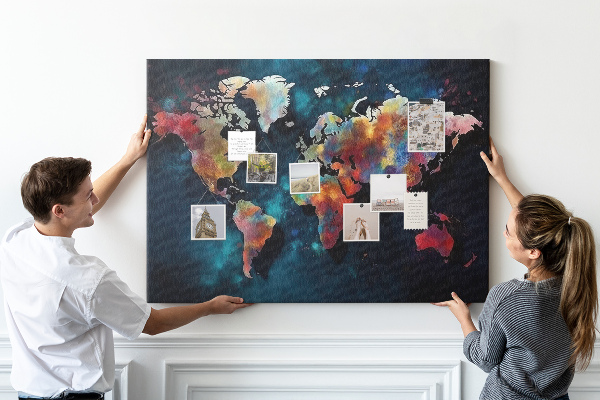 Cork board Abstract map