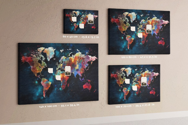 Cork board Abstract map
