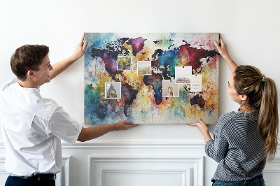 Cork display board Watercolor map