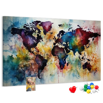 Cork display board Watercolor map