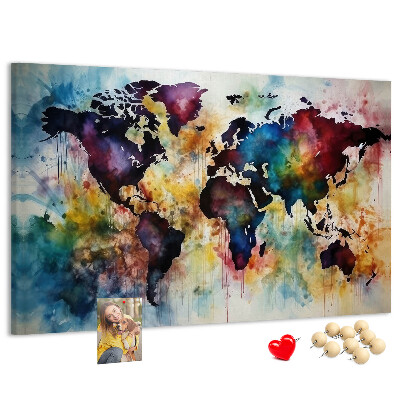 Cork display board Watercolor map