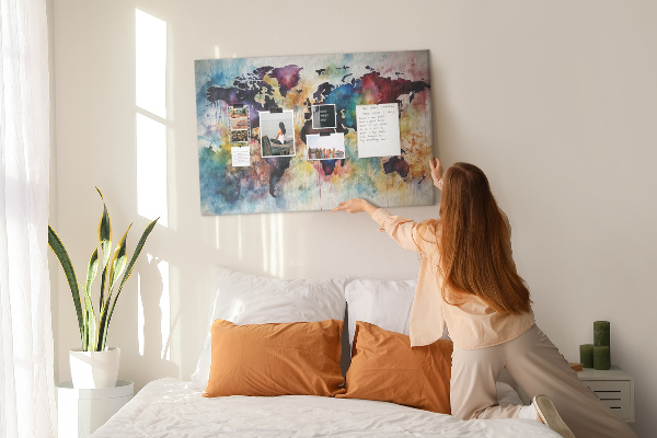 Cork display board Watercolor map