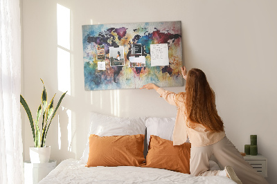 Cork display board Watercolor map