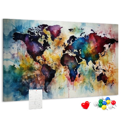 Cork display board Watercolor map