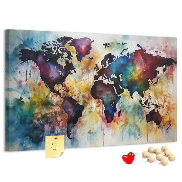 Cork display board Watercolor map