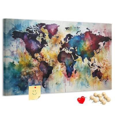Cork display board Watercolor map