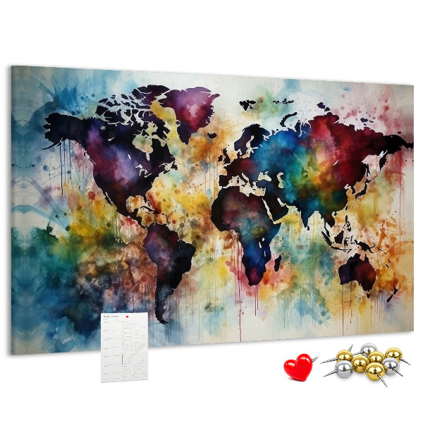 Cork display board Watercolor map