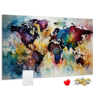 Cork display board Watercolor map