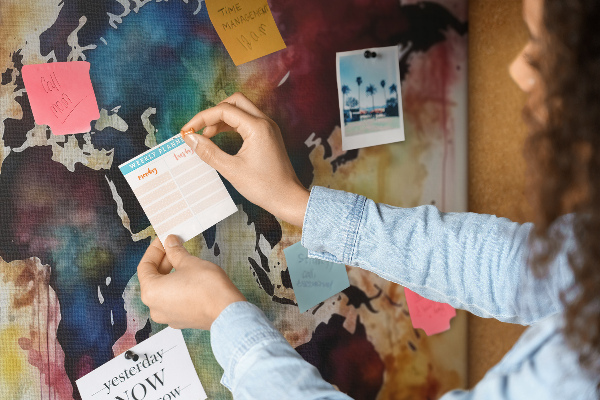 Cork display board Watercolor map
