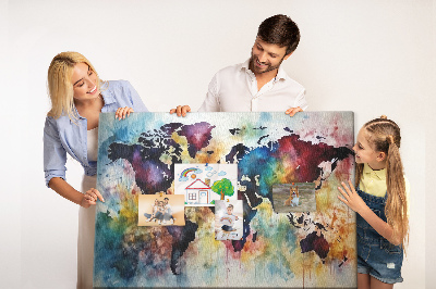 Cork display board Watercolor map