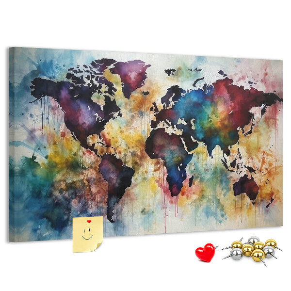 Cork display board Watercolor map