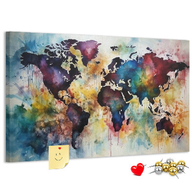 Cork display board Watercolor map