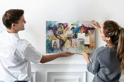 Cork display board Watercolor map