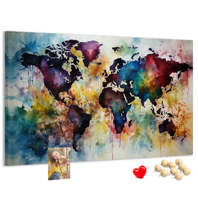 Cork display board Watercolor map