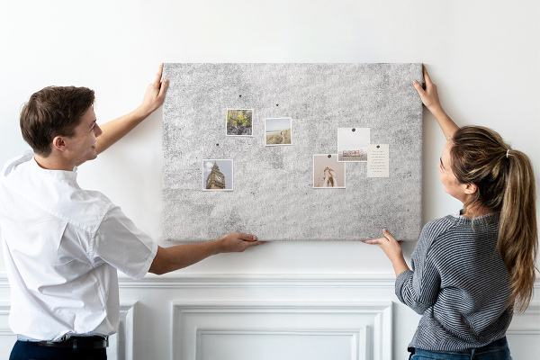 Cork memo board Concrete wall