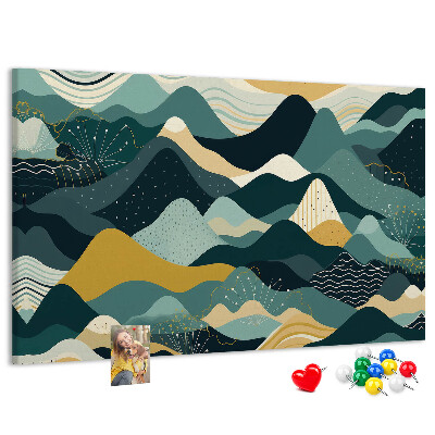 Cork display board Illustrative mountains