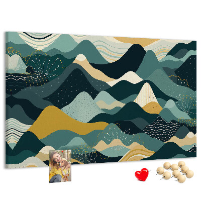 Cork display board Illustrative mountains