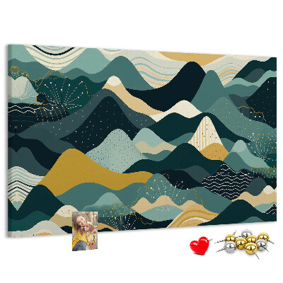 Cork display board Illustrative mountains