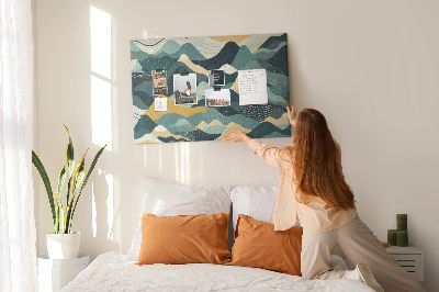 Cork display board Illustrative mountains