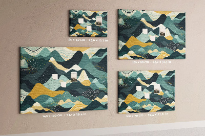 Cork display board Illustrative mountains