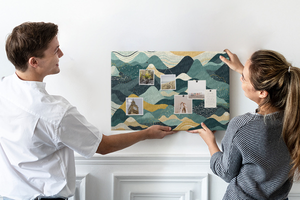 Cork display board Illustrative mountains