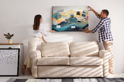 Cork board Mountain landscape