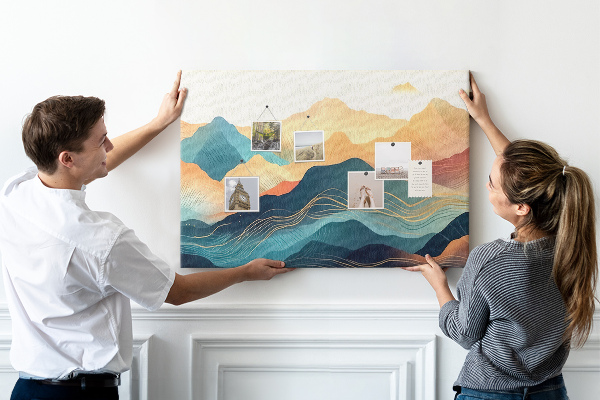 Cork board Mountain landscape