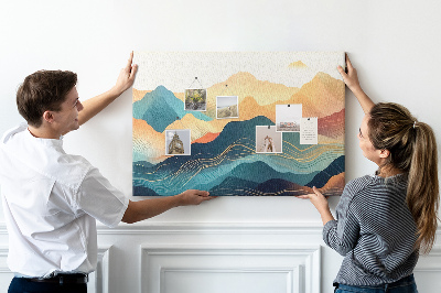 Cork board Mountain landscape