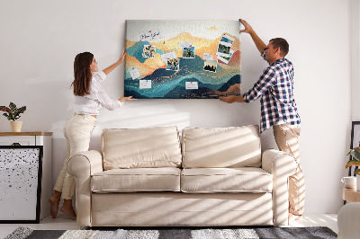 Cork board Mountain landscape