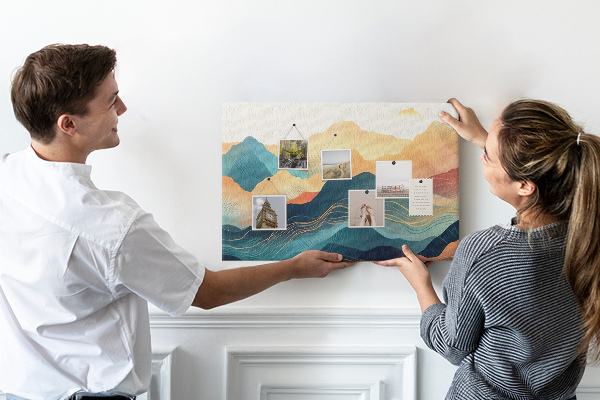 Cork board Mountain landscape