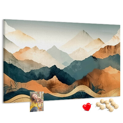 Cork display board Mountains landscape