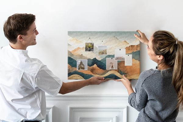 Cork display board Mountains landscape