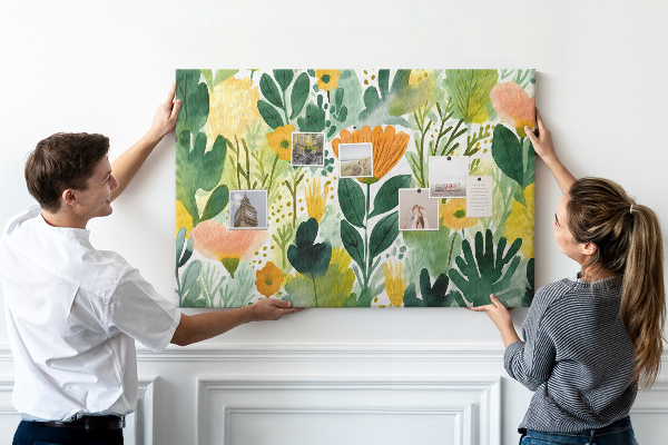 Cork display board Watercolor flowers