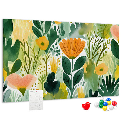 Cork display board Watercolor flowers