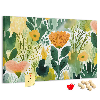 Cork display board Watercolor flowers