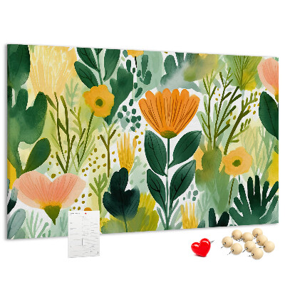 Cork display board Watercolor flowers