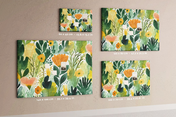Cork display board Watercolor flowers