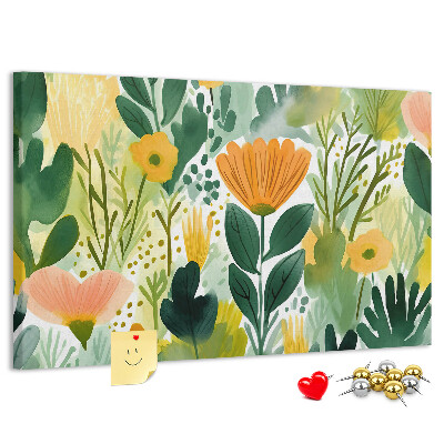 Cork display board Watercolor flowers