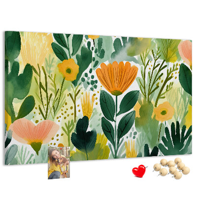 Cork display board Watercolor flowers
