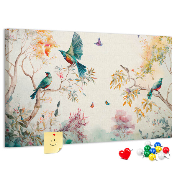 with a flowers, birds, and nature print