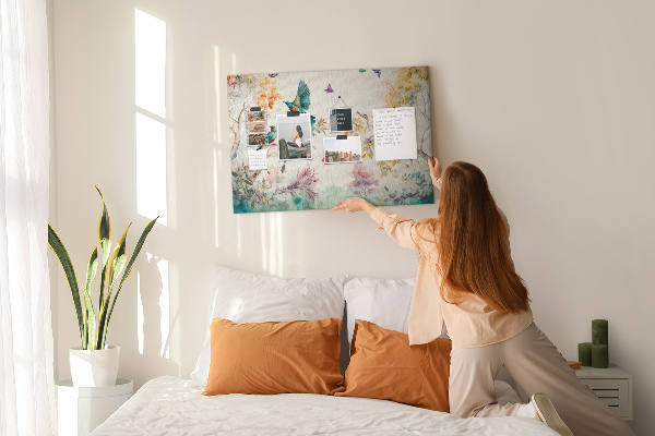 Cork board Flowers birds nature